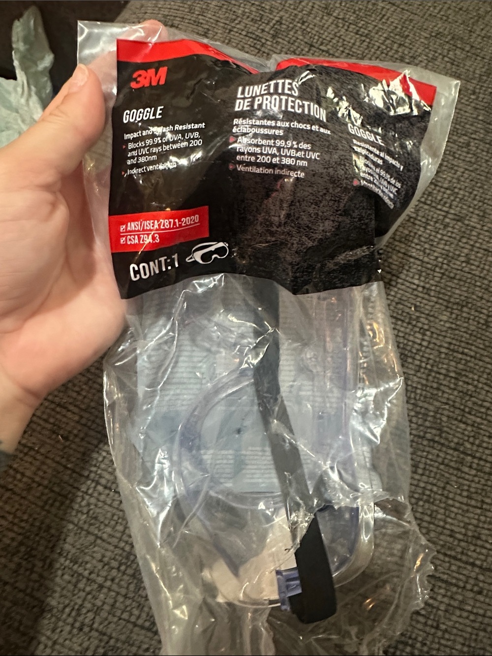 3M Clear Protective Safety Goggles - Clear